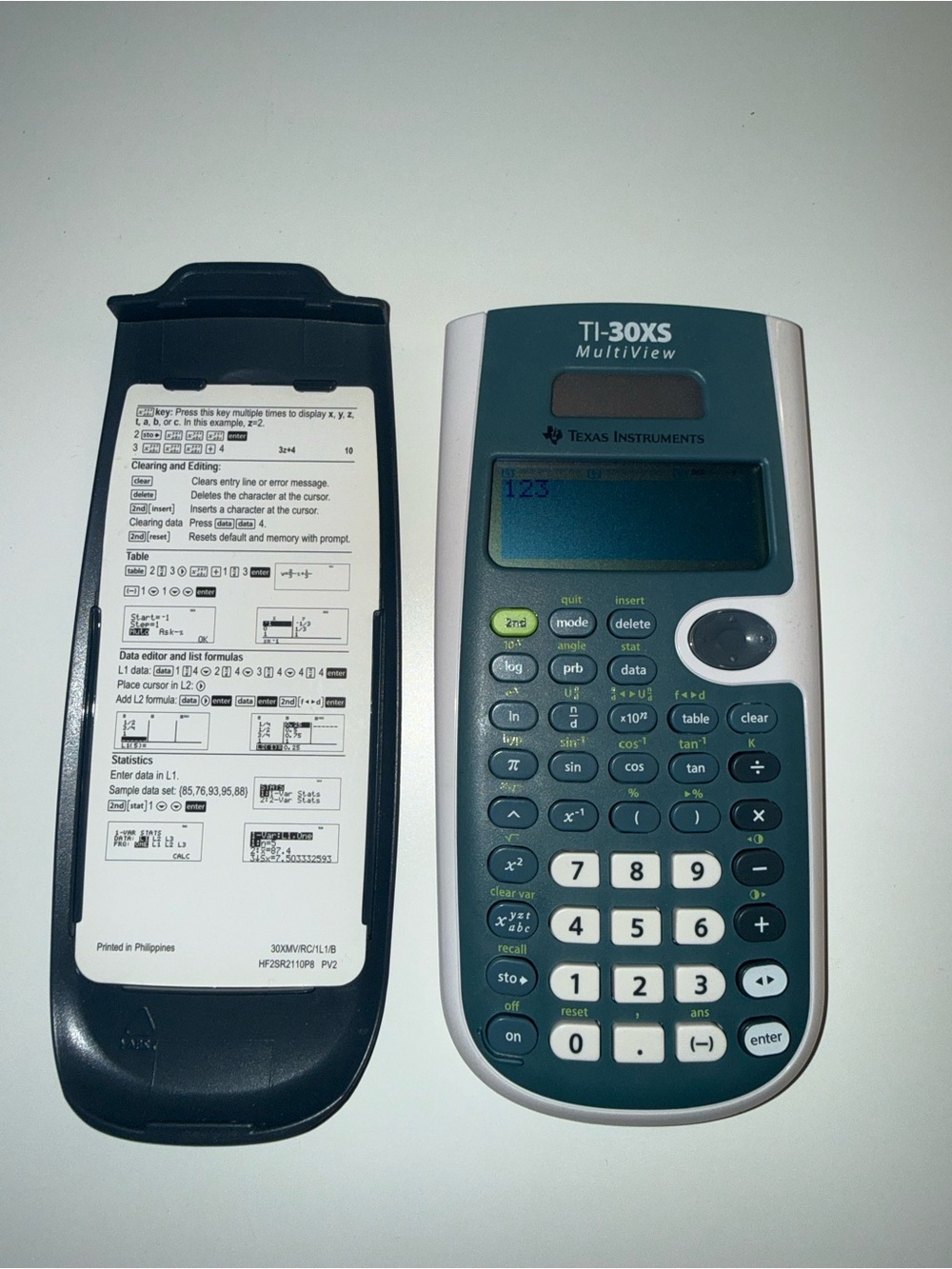 Texas Instruments TI-30XS Multiview Scientific Calculator in Teal and White